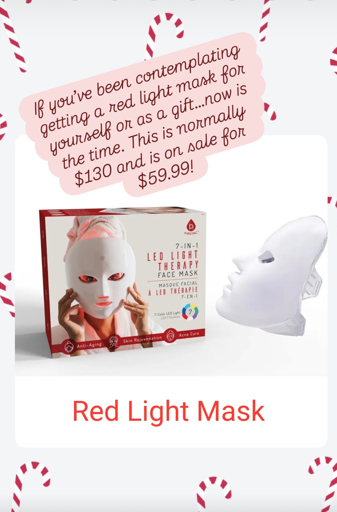 Sale Alert!

Gift yourself or someone else a red light mask. I use a red light 3 to 4 times a week and I have been so happy with the results!

Mature skincare, mature skin, perimenopause, vitamin c serum, timeless vitamin c, skincare routine, skin care products, skin care 50+, skin care face, gift guide 

#LTKHoliday #LTKselfcare #LTKGiftGuide