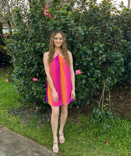 This sunset dress from Show Me Your Mumu might be vintage, but I’ve linked cute (if not cuter) mini dress styles and patterns from SMYMM! 🧡💜💗 These are perfect for a tropical vacation getaway or spring! Braided nude sandals are also SO comfortable! I wore these heels for 3 hours and I had no blisters or sore feet! These heels can be worn with jeans, skirts, shorts, dresses.. you name it! I linked sister shoes (in a smaller heel size and a flat sandal) that are the same color and materials, but in a flat sandal and a kitten heel. 

#LTKstyletip #LTKunder100 #LTKtravel