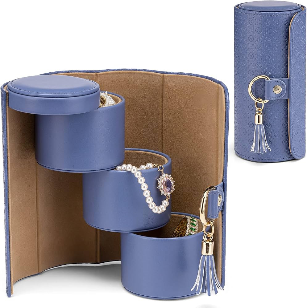 Vlando Christmas Gifts for Mom, Women, Wife - Travel Jewelry Oragnizer, 3-Layer Jewelry Storage B... | Amazon (US)