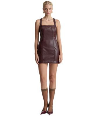 Avec Les Filles Women's Square-Neck Mini Dress - Burgundy | Macy's