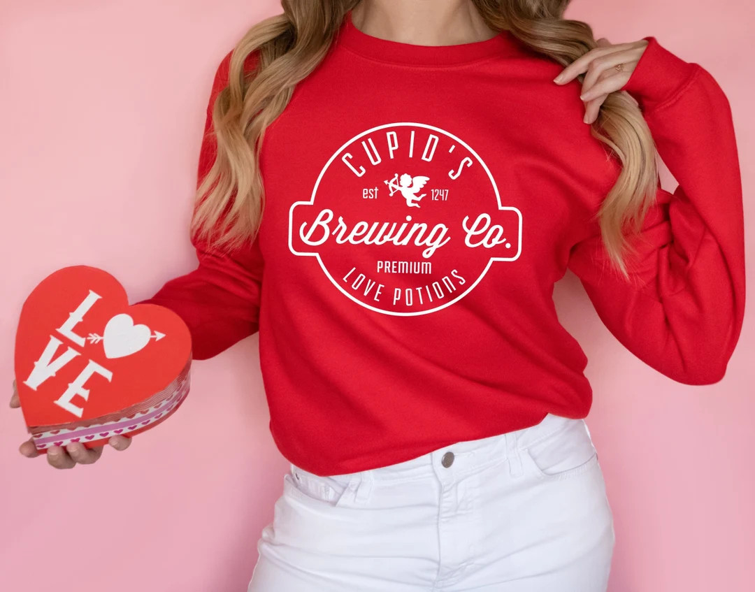Cupid's Brewing Co Sweatshirt, Cupid Sweatshirts, Women Valentine Sweatshirt, Premium Love Potion... | Etsy (US)