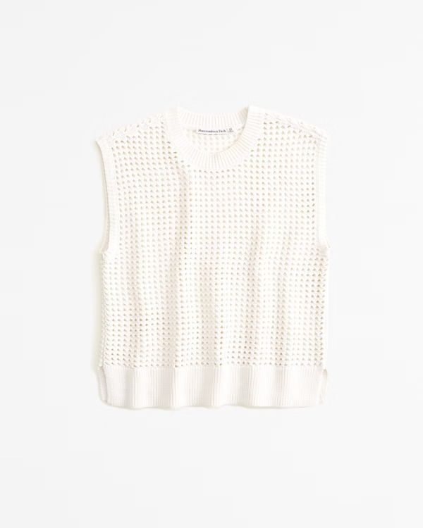 Crochet-Style Mosaic Tile Shell Top | Abercrombie & Fitch (US)