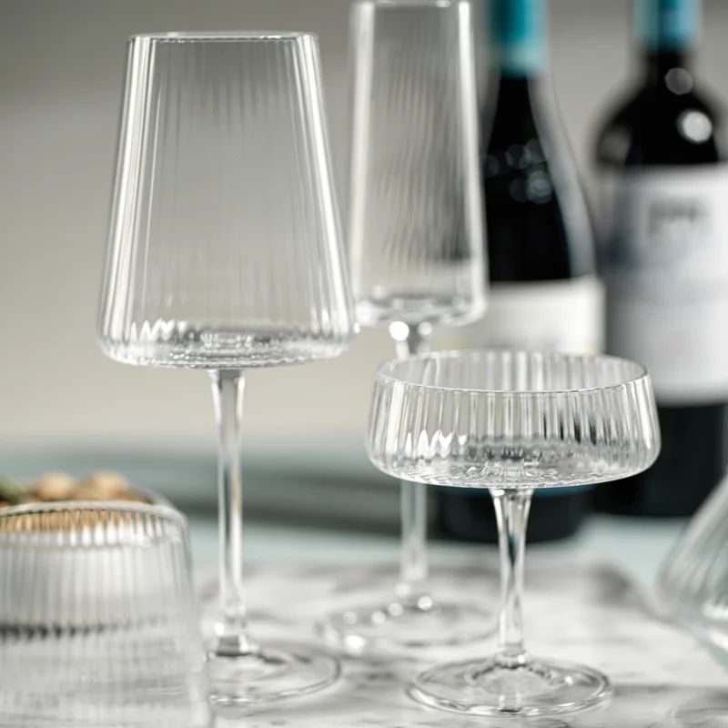 Claro Fluted Textured Wine Glasses (Set of 4) | Wayfair North America