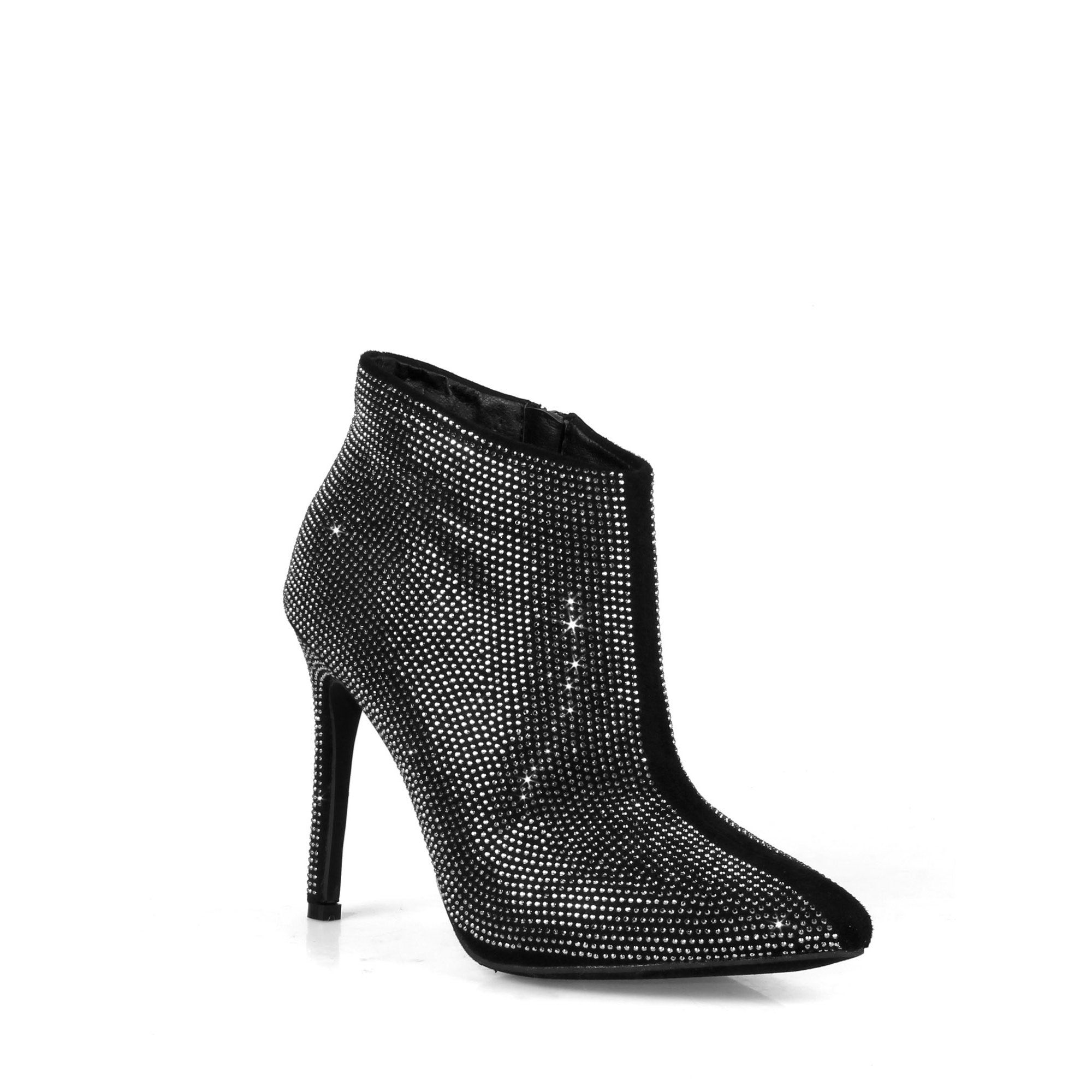 Nature Breeze Women's Rhinestone Stiletto Dress Booties in Black | Walmart (US)