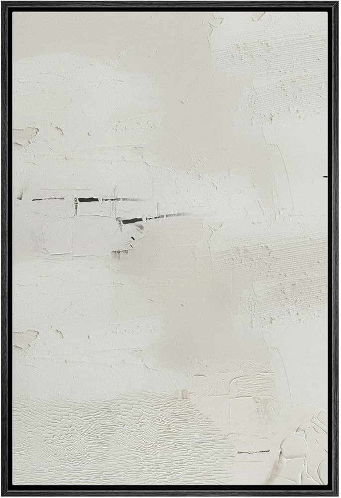 SIGNWIN Framed Canvas Print Wall Art White Grunge Paint Stroke Collage Abstract Shapes Illustrati... | Amazon (US)
