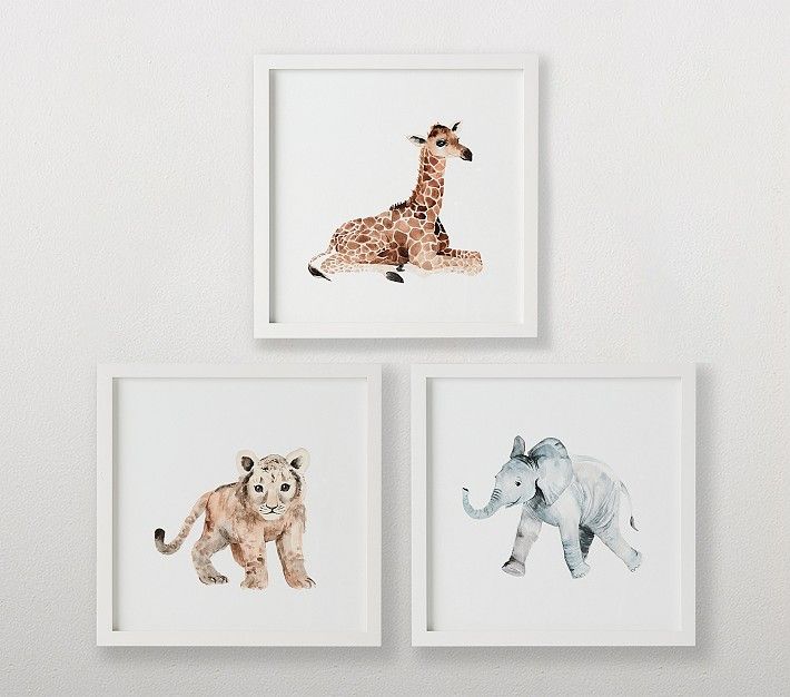 Nursery Animal Framed Art Bundle | Pottery Barn Kids