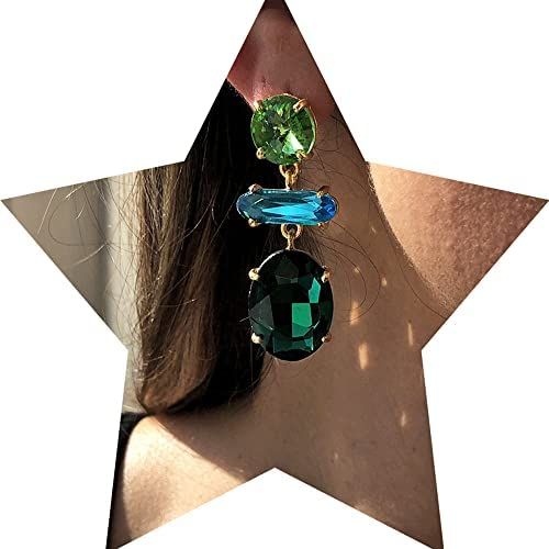 JWICOS Emerald Green Women's Rhinestone Crystal Elegant Drop Dangle Earrings for Women and Girls ... | Amazon (US)