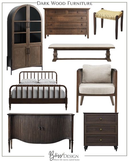 Dark Wood Furniture 

Bed, dresser, console, chair, stool, cabinet 

#LTKhome #LTKFind #LTKstyletip