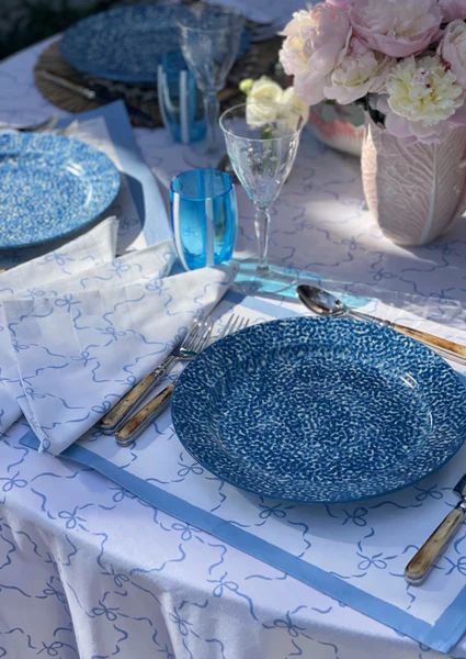 Blue Bows Dinner Napkins | Julia Amory