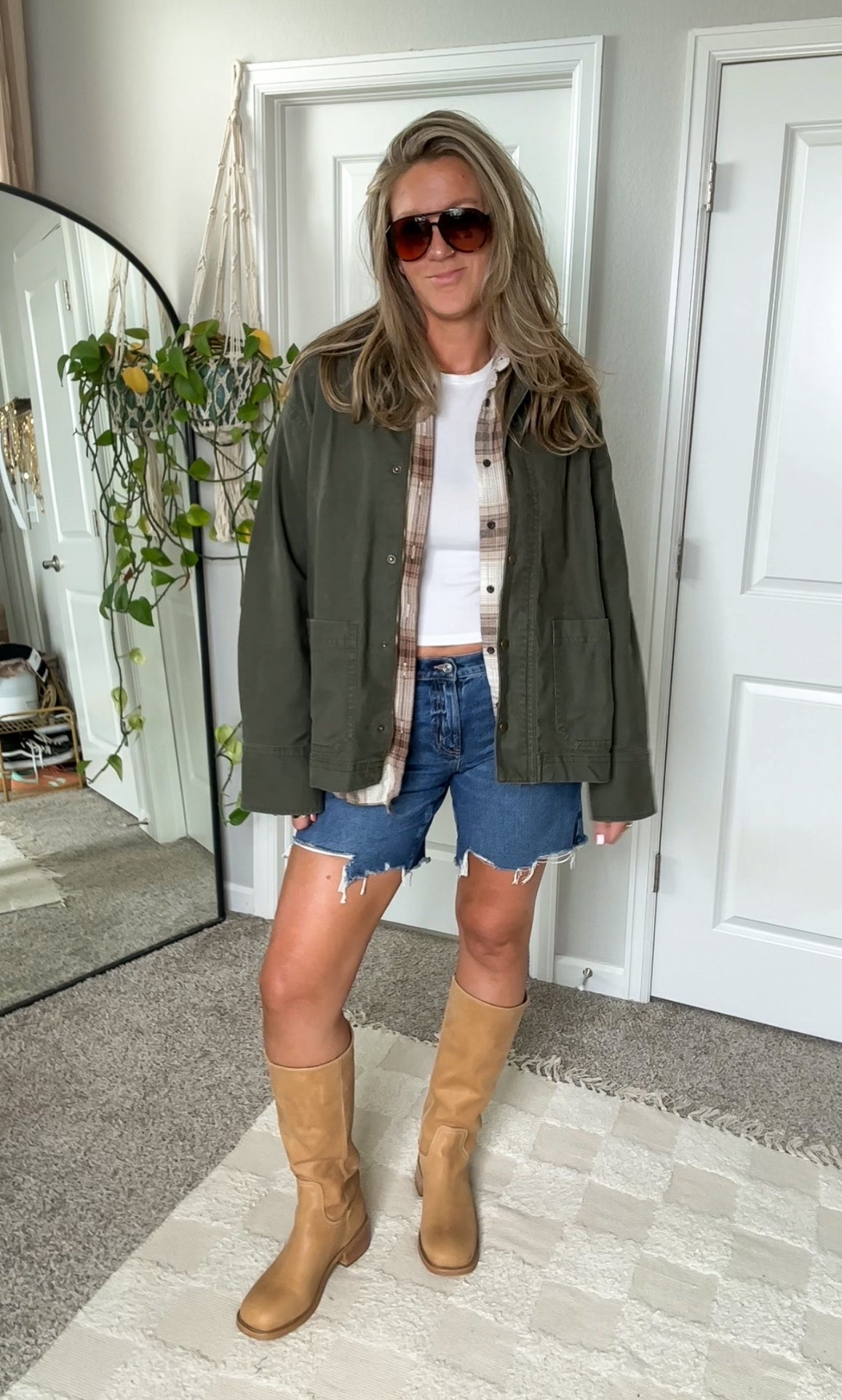 20% off barn jacket for cardmembers with code: PERK
✨large tall jacket, XL flannel (men’s) large tee, shorts are old, 11 boots 

#LTKOver40 #LTKSaleAlert #LTKTall