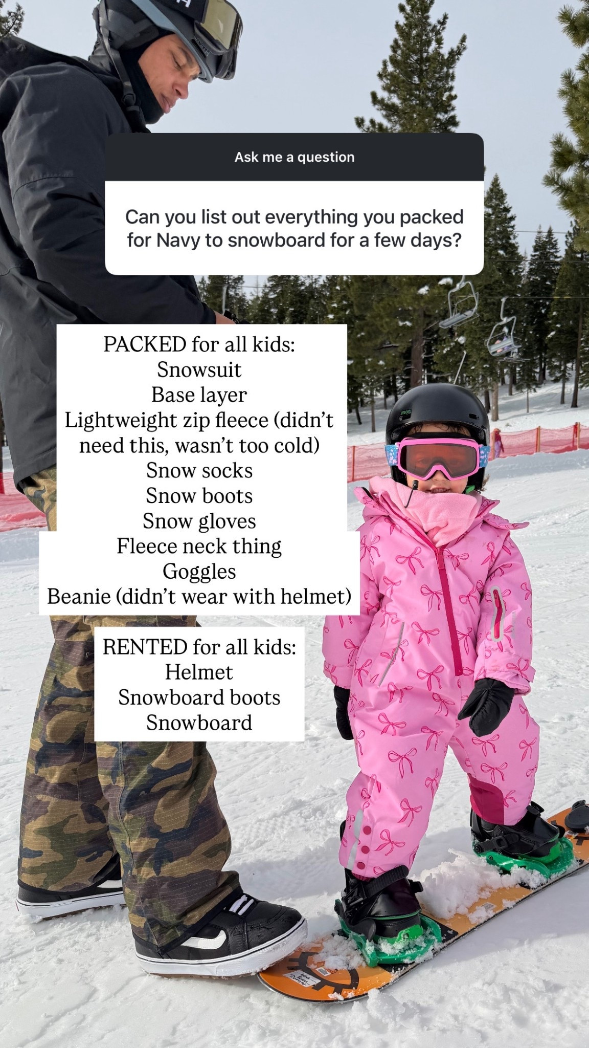 What I packed for the snow for all 4 kids! 