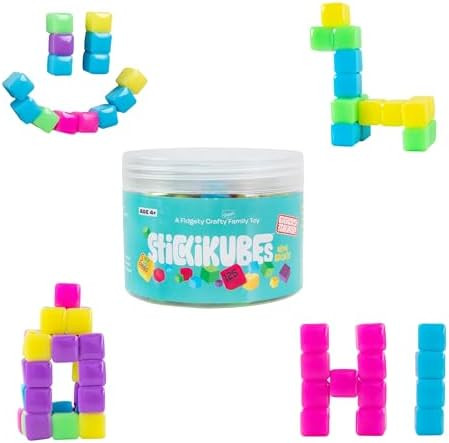 KOMARC GAMES StickiKubes, Mini Stacking Cubes That Stick to Anything, Non Toxic Kid Safe Sticky B... | Amazon (US)