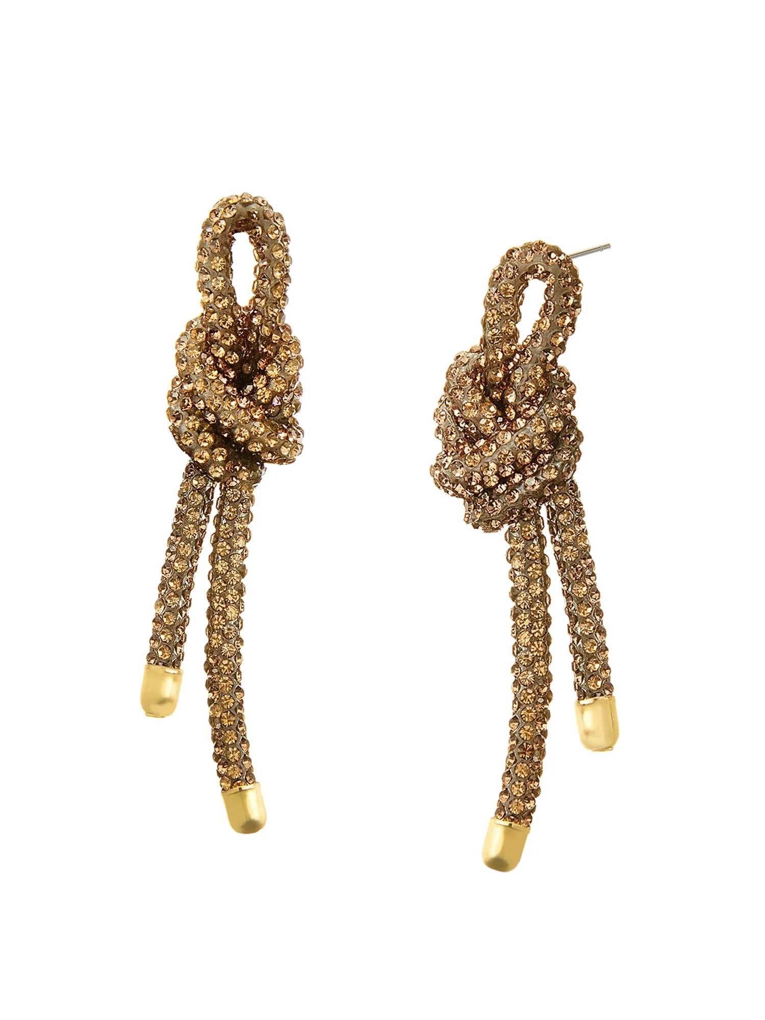 Madden NYC Women's Fashion Gold-Tone Knot Mesh Hoop Earrings | Walmart (US)