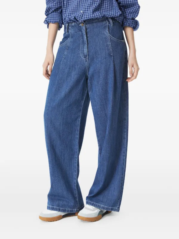 wide-leg denim trousers | Farfetch Global