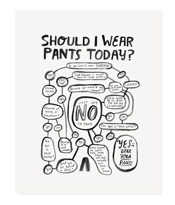 8x10" Should I Wear Pants Today? Flowchart | Etsy (US)