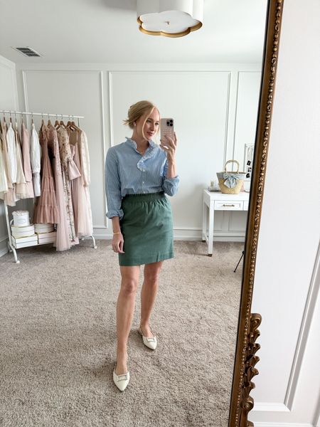 The classiest spring work outfit from J.Crew Factory! Wearing size small in the top and size 2 in the skirt. Spring outfits // work outfits // casual outfits // workwear // work skirts // J.Crew finds // target shoes 

#LTKstyletip #LTKworkwear #LTKSeasonal