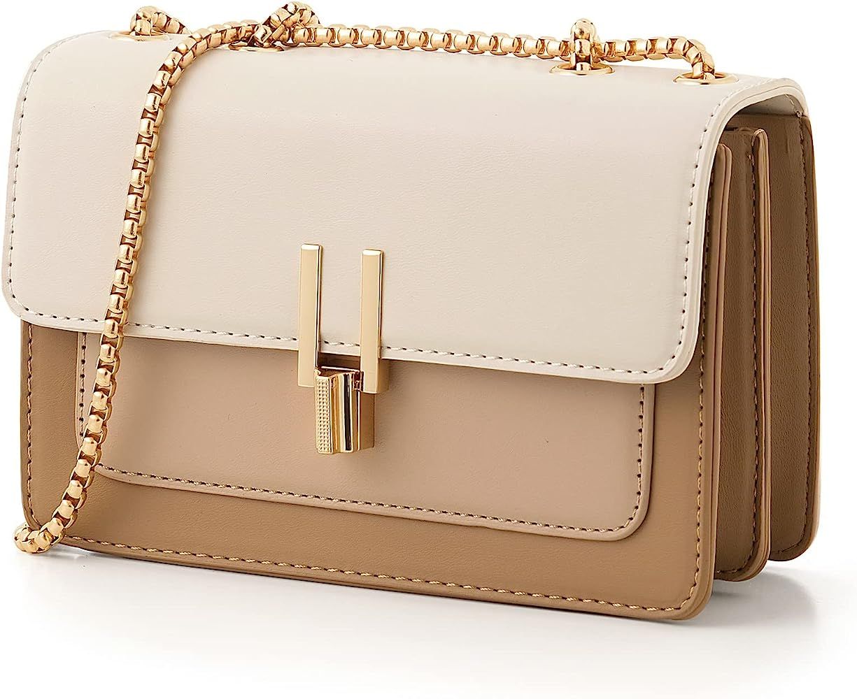 Color-Block Crossbody Bags for Women Leather Cross Body Purses Cute Designer Handbags Shoulder Ba... | Amazon (US)