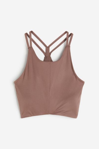 SoftMove™ Medium Support Sports bra - Dark beige - Ladies | H&M GB | H&M (UK, MY, IN, SG, PH, TW, HK)