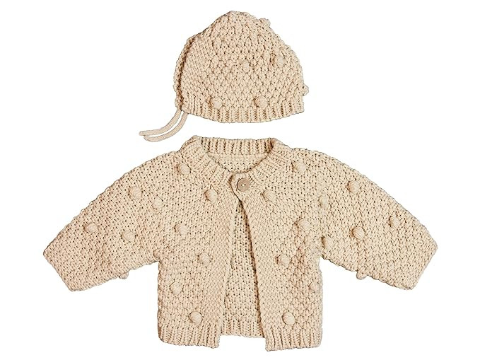 Elly & Emmy Baby Girls 2-Piece Knit Sweater and Hat, My First Dress Up, 6-12 Months, Beige Toast | Amazon (US)