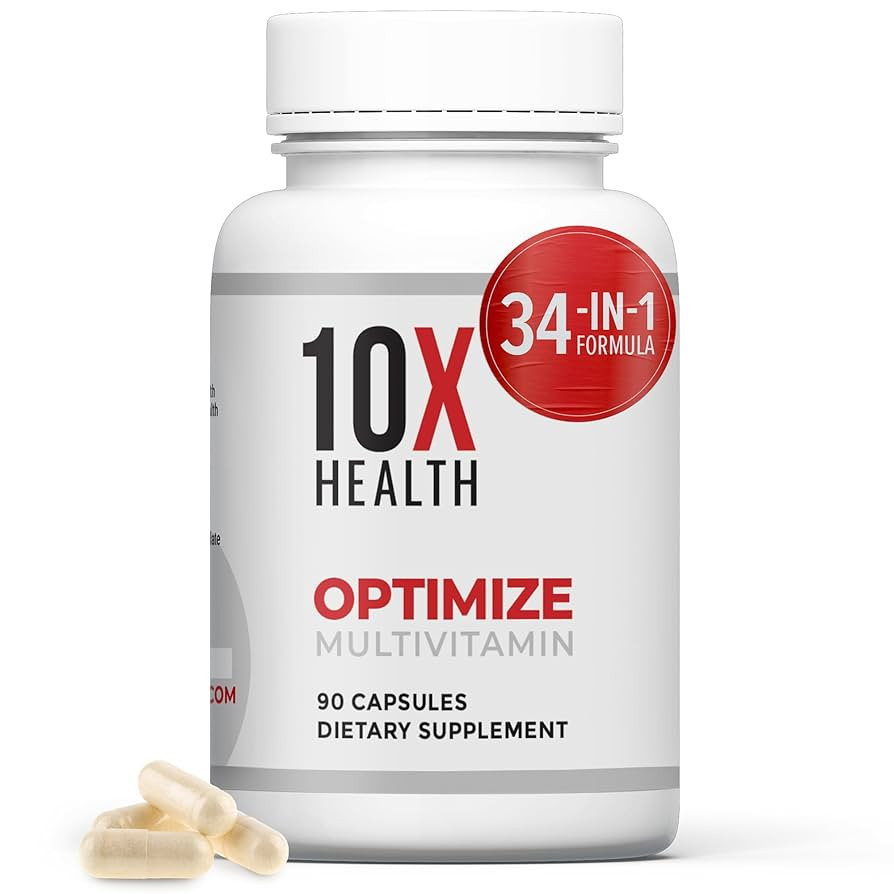10X Health Optimize Methylated Multivitamin for Men & Women - 34 in 1 Formula with 800 mcg of Vit... | Amazon (US)