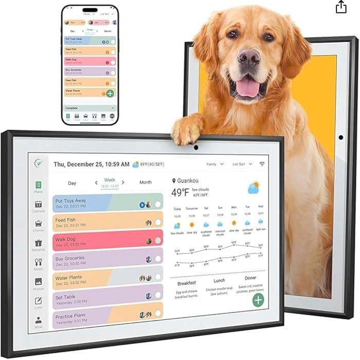 Digital Calendar 10.1 Inch Smart Electronic Family Planner with Chore Chart Display, IPS HD Touch... | Amazon (US)