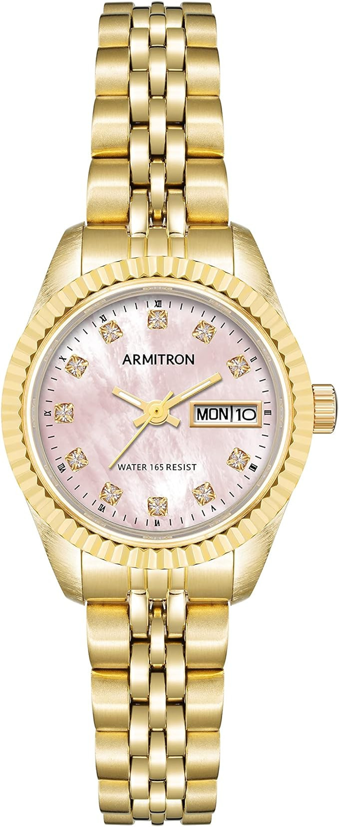 Armitron Women's Day/Date Crystal Accented Dial Metal Bracelet Watch, 75/2475 | Amazon (US)