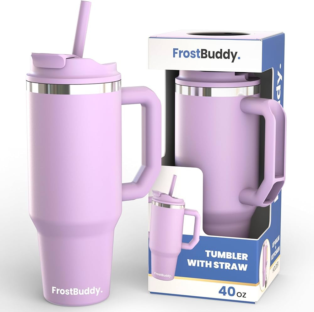 Thicc Buddy - 40 oz Stainless Steel Vacuum Insulated Tumbler with Lid and Straw for Water - Trave... | Amazon (US)