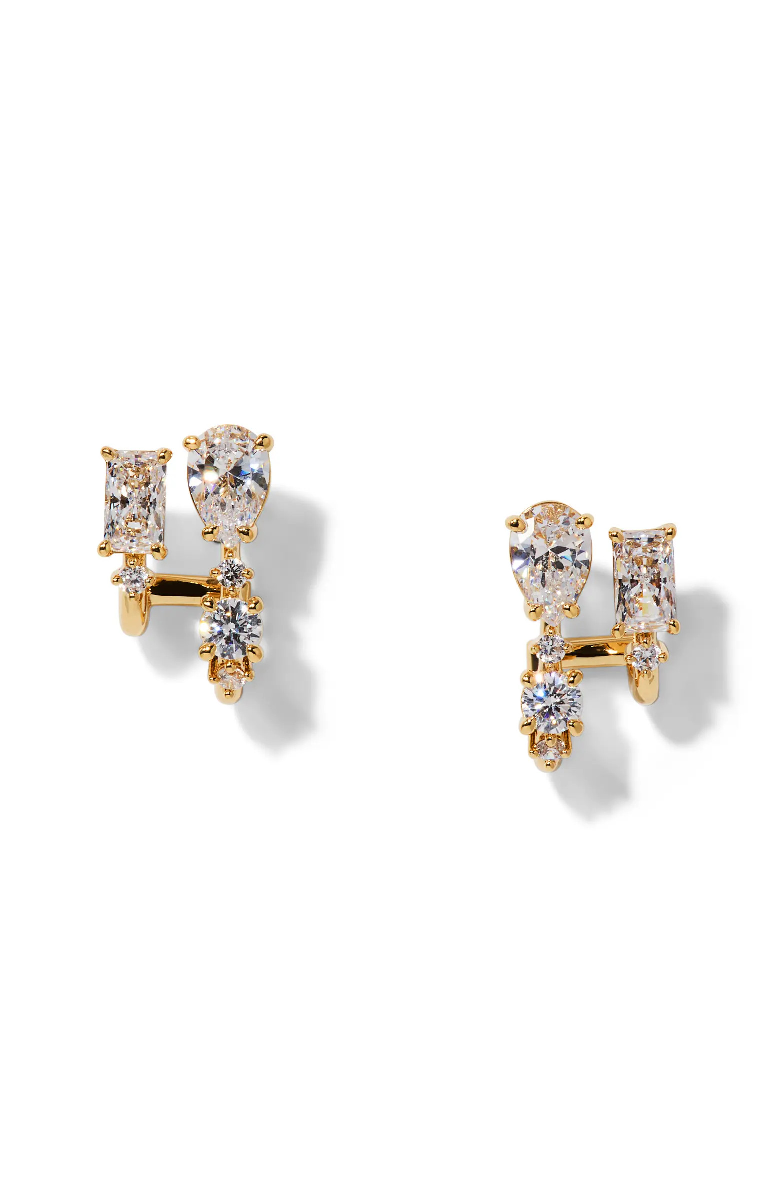 Everleigh Cubic Zirconia J Hoop Earrings | Nordstrom