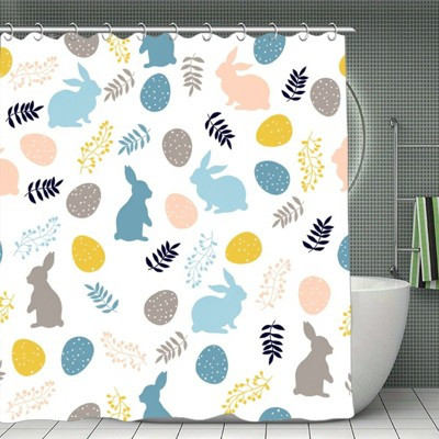 Easter Shower Curtain, Cute Spring Bunny & Egg Kids Shower Curtain Set, Funny Bathroom Decor for Spring & Easter Gift 70.8x70.8 Iniches | Target