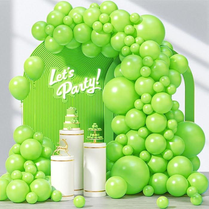 120pcs Lime Green Balloons, 18 12 10 5 inch Lime Green Balloons Different Sizes Balloon Arch for ... | Amazon (US)