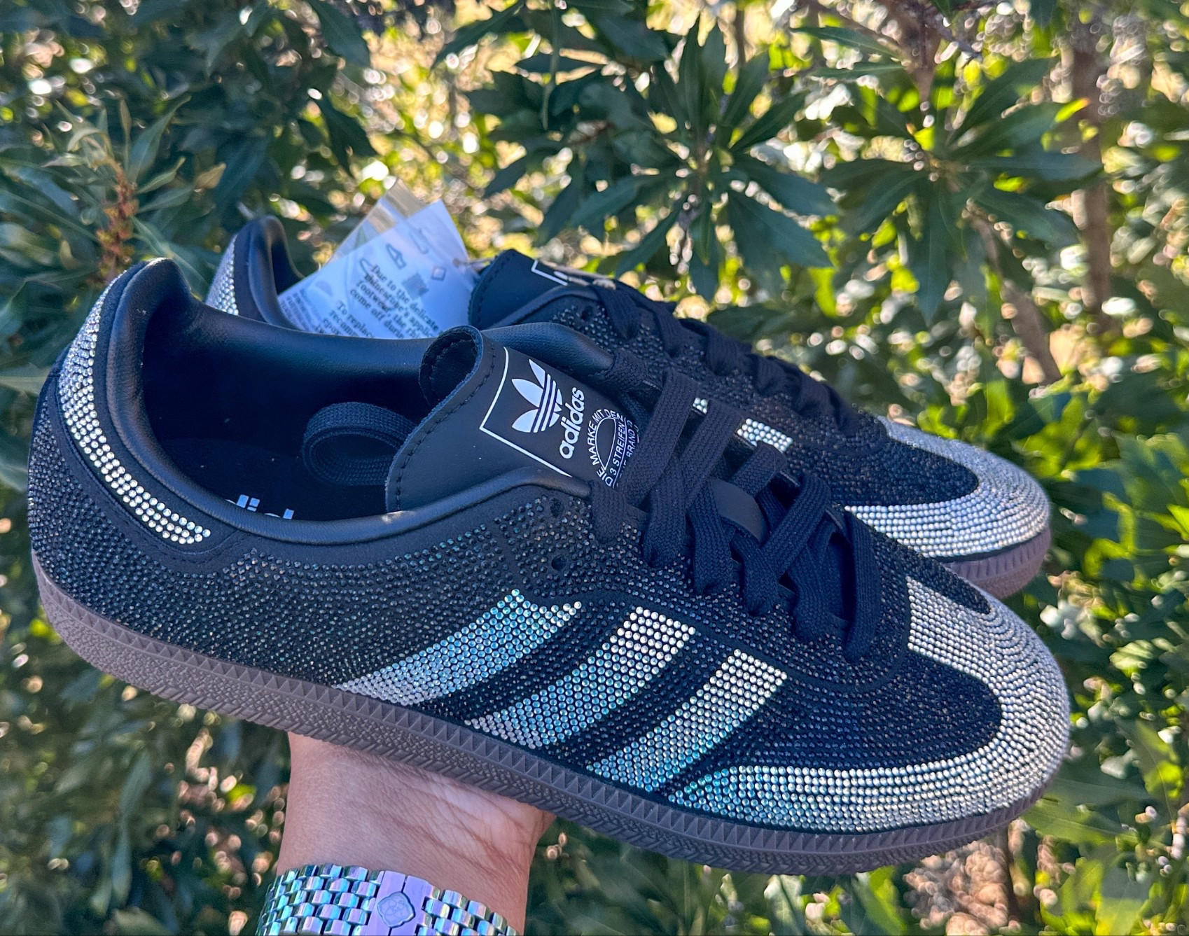 Adidas Samba OG rhinestones sneakers. This style is sold out but I’ve linked a Similar pair. #SambaOG #Adidas #Samba 