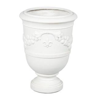 Luxen Home White MGO Finial Urn Planter WHPL1307 | The Home Depot