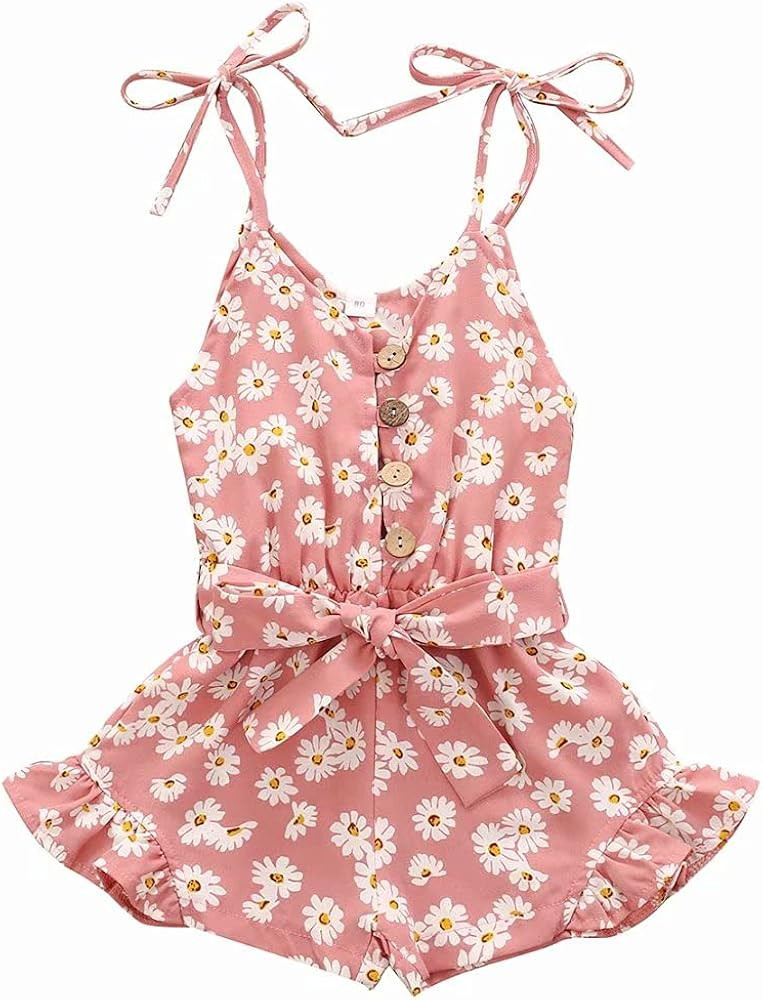 Toddler Girl Clothes Baby Strap Sleeveless One Piece Halter Romper Casual Summer Jumpsuit | Amazon (US)