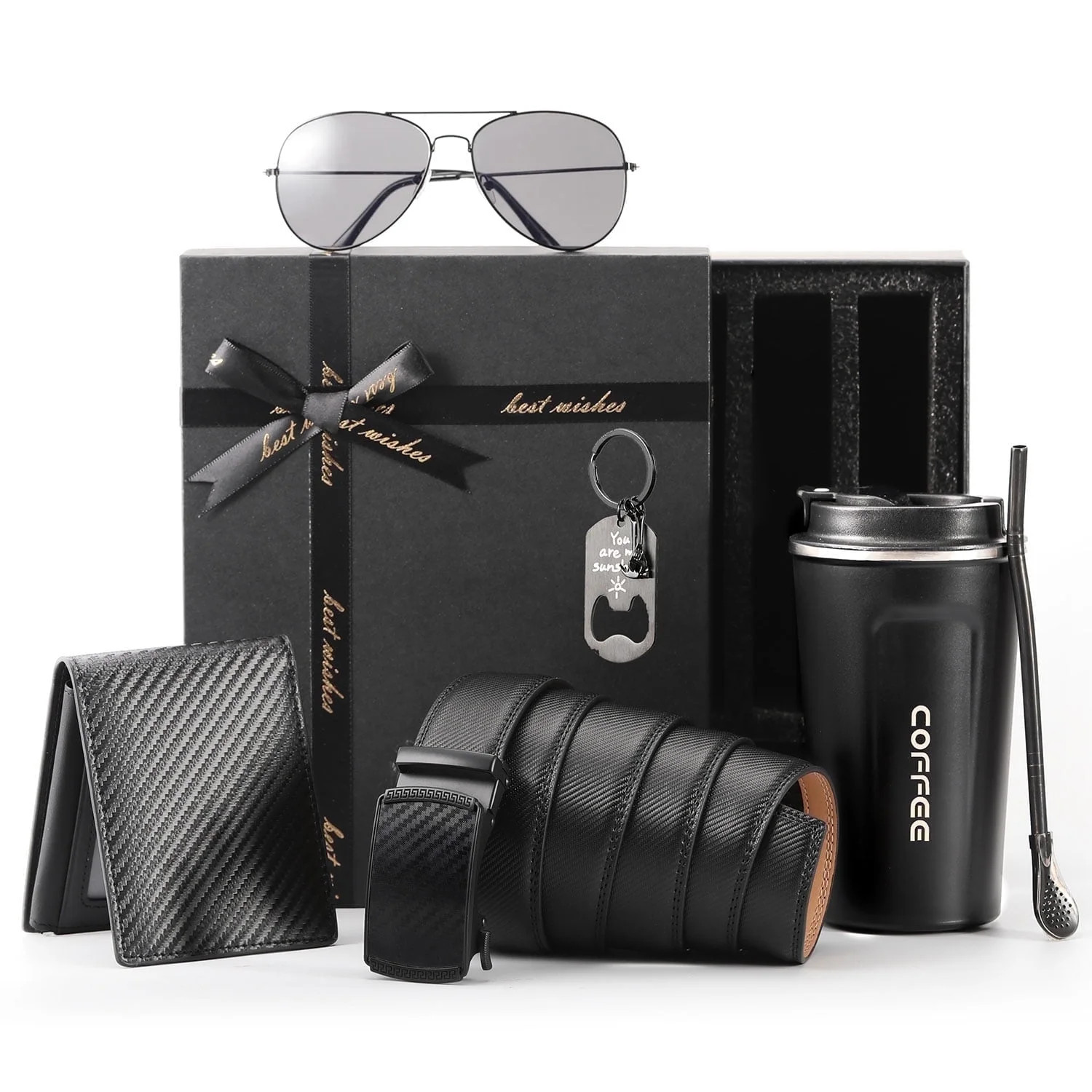 REDESS Men's Gifts with Belt,Coffee Mug, Wallet and Sunglasses for Men,Dad and Him | Walmart (US)
