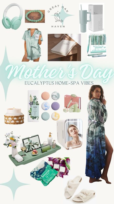 Eucalyptus Home Spa Vibes for Mothers Day 💚 

Bath bombs, tub tray, cosmetic fridge, luxe robe, stain Pjs, icey face rollers, gratitude journal, water bottle, cozy house slippers, gem stone adventurine bracelet, and so much more! 

More colors and all the good vibes in the LTK gift guides! 

Happy Mother’s Day to all the beautiful Mama’s out there 

You deserve a whole weekend being pampered and showered with love 🫶



#LTKsalealert #LTKGiftGuide #LTKfindsunder100
