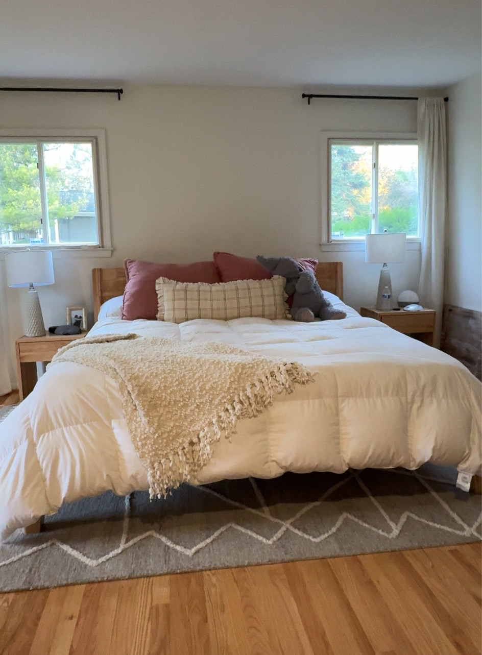 I’m a sucker when it comes for a comfy bed. My mattress is from Amazon and comes in a box. So so comfortable. My sheets and comforter are pricey but 100% worth it. I love these big pillows that pull everything together! 

#LTKstyletip #LTKsalealert #LTKhome