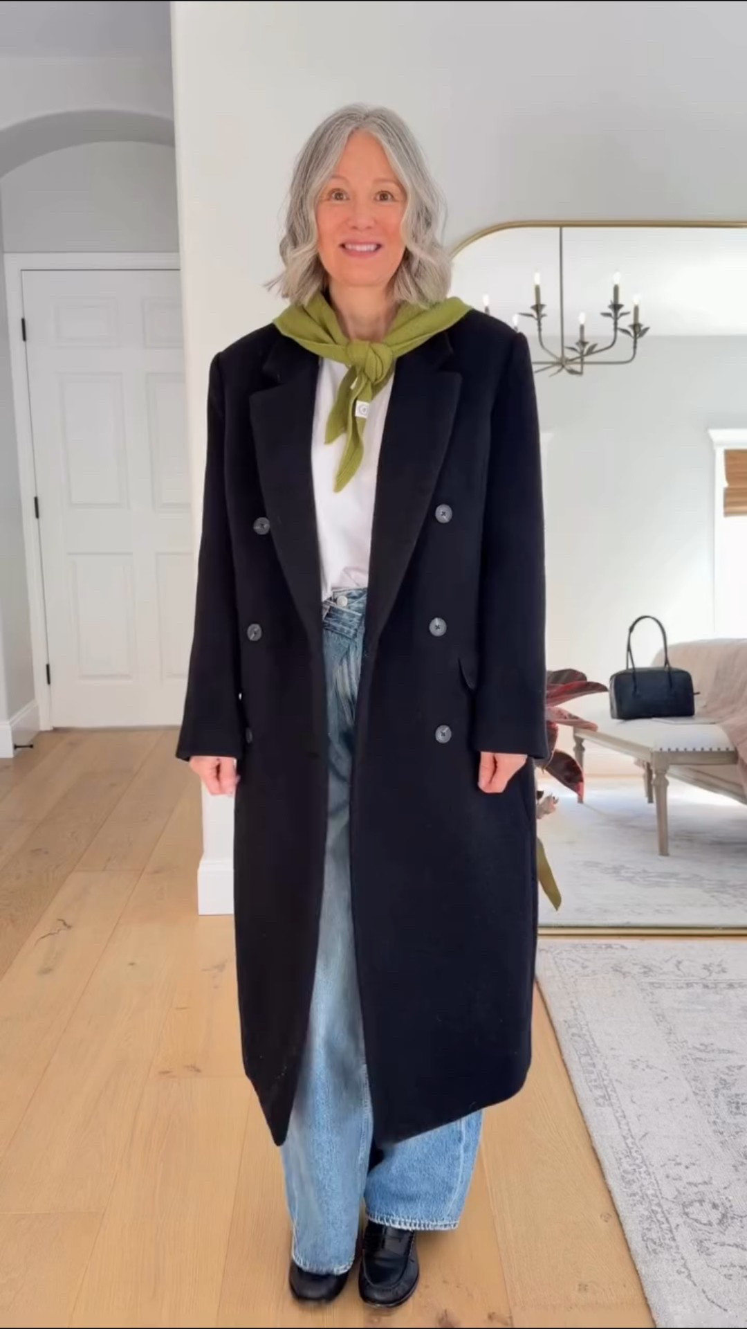 Color changes everything 💚(and maybe a lint brush) #ootd #trianglescarf