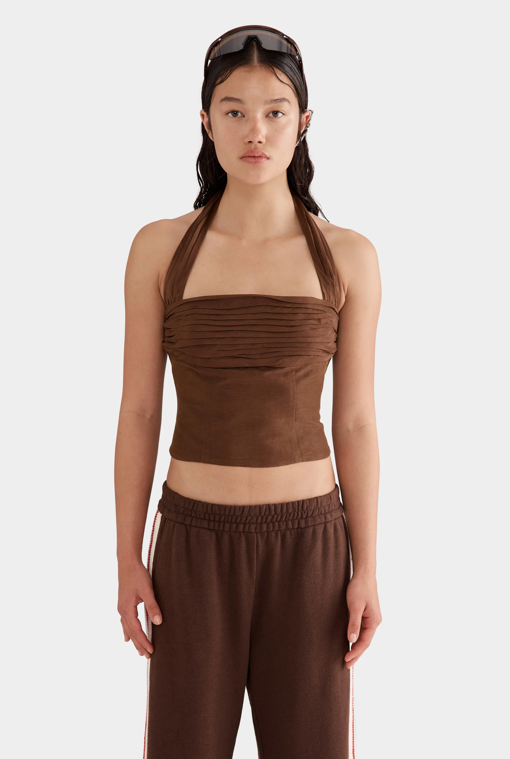 Silk Linen Halter Top | Venroy AU