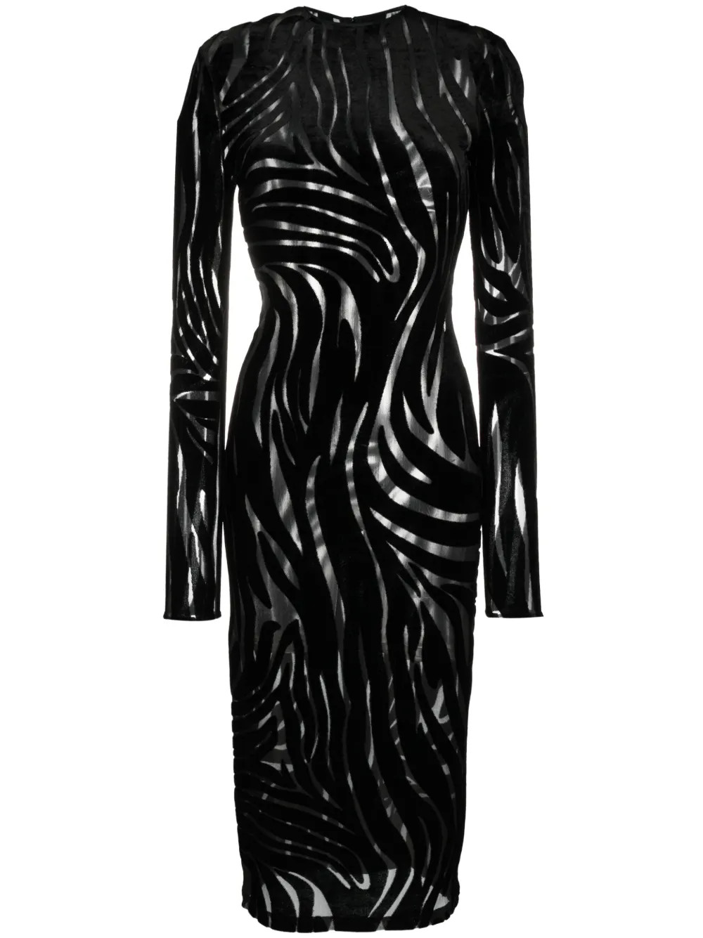 zebra-pattern midi dress | Farfetch Global