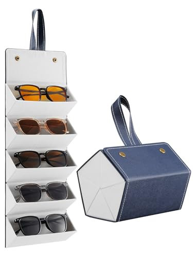 Simplelement Travel Sunglasses Organizer, Sunglass Travel Case for Multiple Pairs, Portable Glasses Travel Case Organizer | Amazon (US)