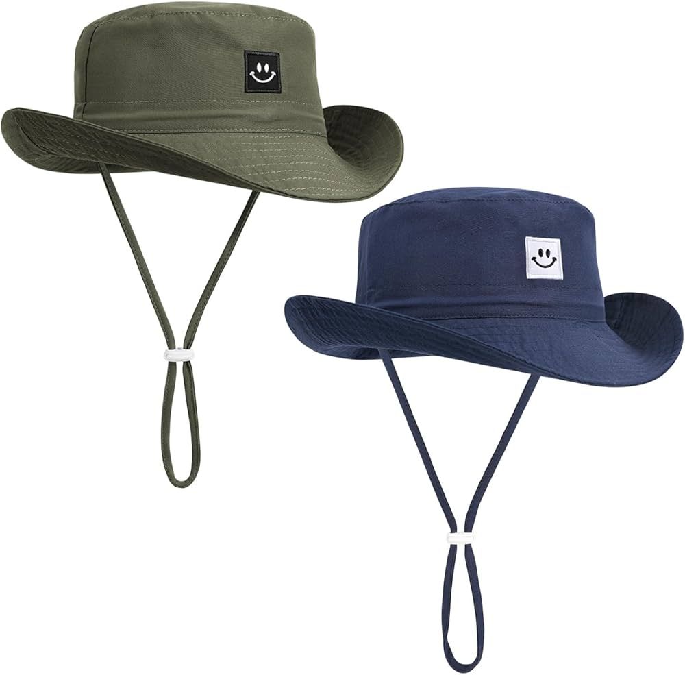 Baby Sun Hat, Newborn Toddler Foldable Beach Hat UPF 50+ Sun Protection Bucket Hat for Boys Girls... | Amazon (US)