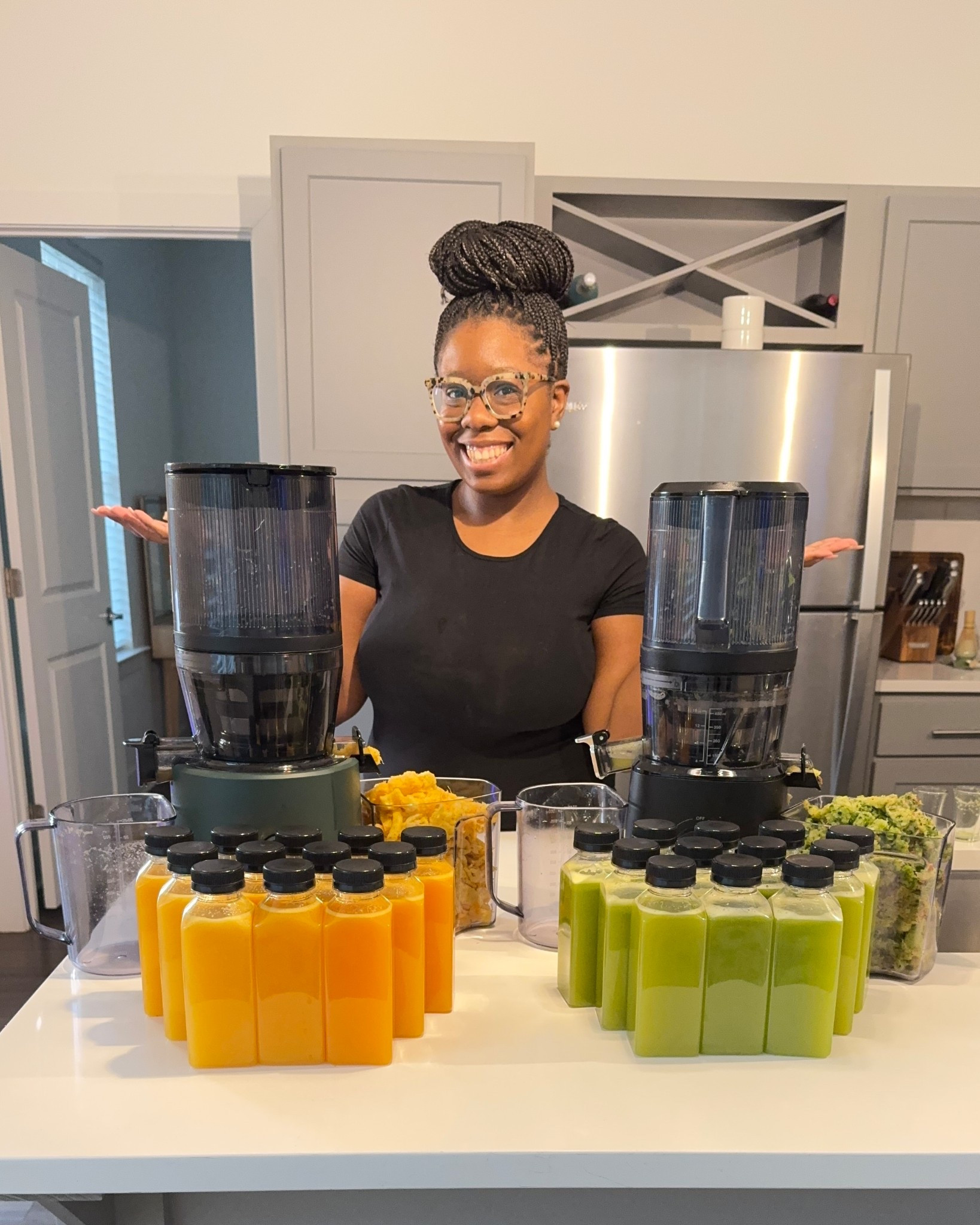 A little batch juicing session! Love these plastic bottles from Amazon! Perfect for freezing and storing large batches of juice like this! 💚

#LTKHome #LTKFindsUnder50