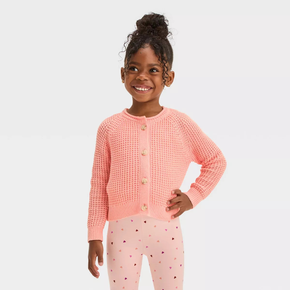 Toddler Girls' Crop Waffle Stitch Cardigan - Cat & Jack™ | Target
