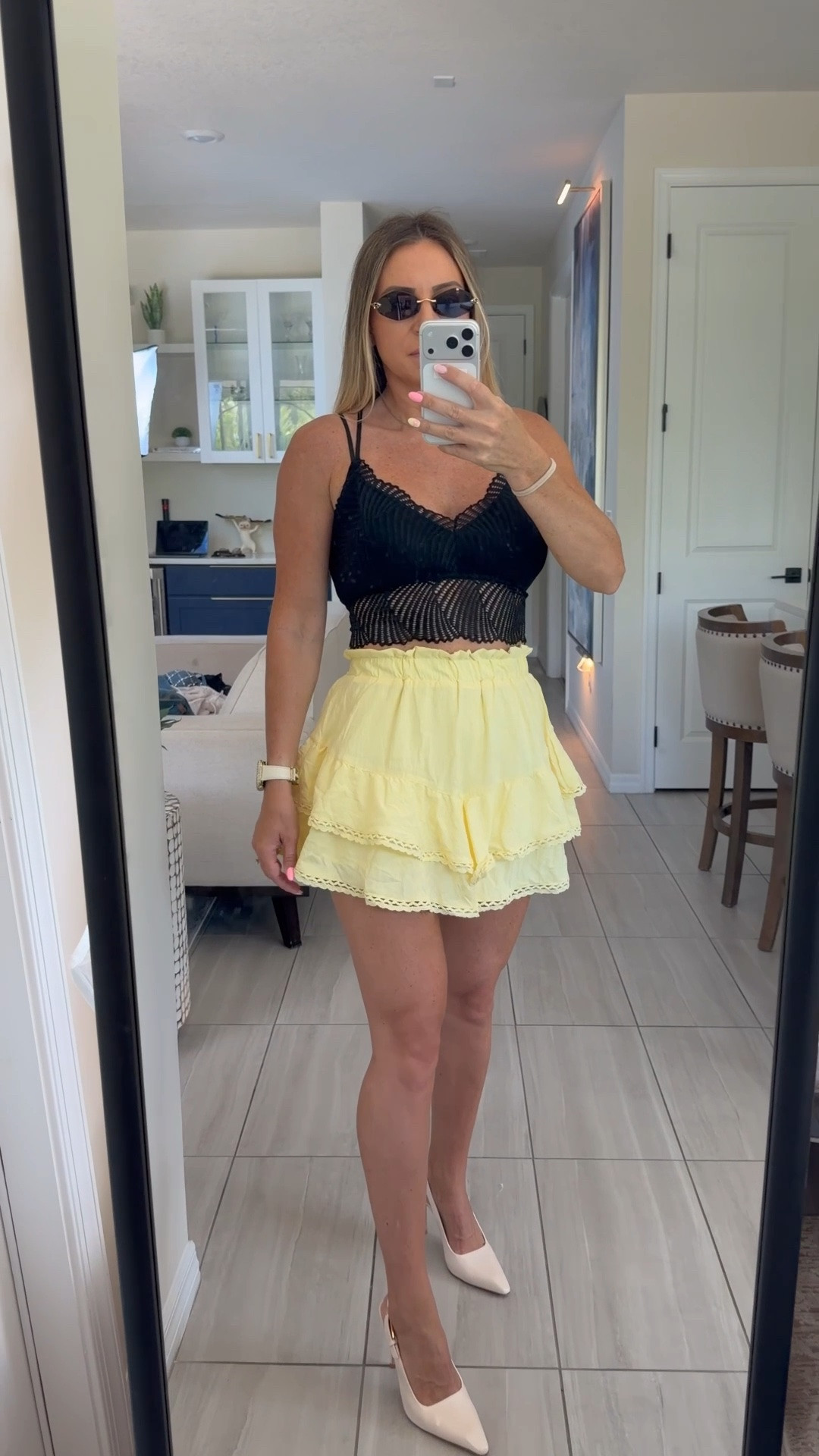 One of the easiest summer outfit combos 💛 ruffle mini skirt (which has shorts underneath) black top, and heels for brunch, vacation dinners, and warm-weather nights.


summer outfit, yellow skirt outfit, ruffle mini skirt, brunch outfit, vacation outfit, feminine outfit, date night outfit, resort wear, summer fashion, vacation dinner outfit, cute summer outfit, vacation style

#LTKSeasonal #LTKU #LTKSaleAlert
