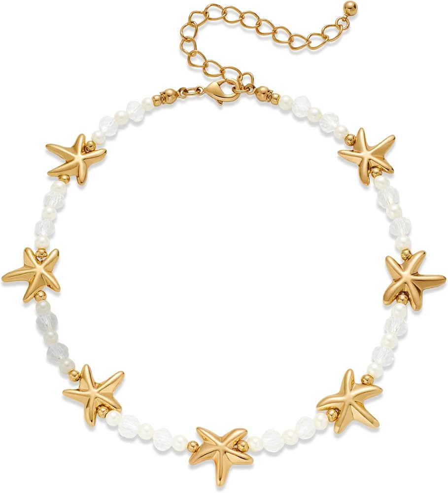 LILIE&WHITE Gold Conch and Shell Necklaces for Women - Long Beach Necklaces with Sea Life Designs | Amazon (UK)