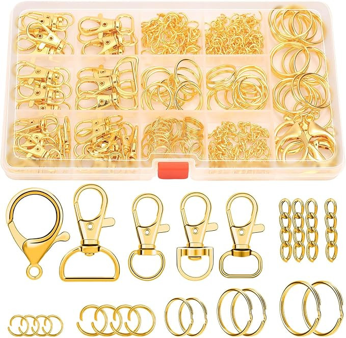 PAXCOO 300PCS Keychain Making Kit, Keychain Craft Supplies Including Key Chain Clips, Lanyard Sna... | Amazon (US)