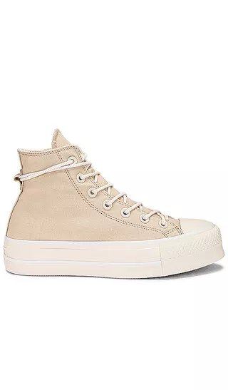 Converse Chuck Taylor All Star Lift Oat Milk High Top Platform Shoes