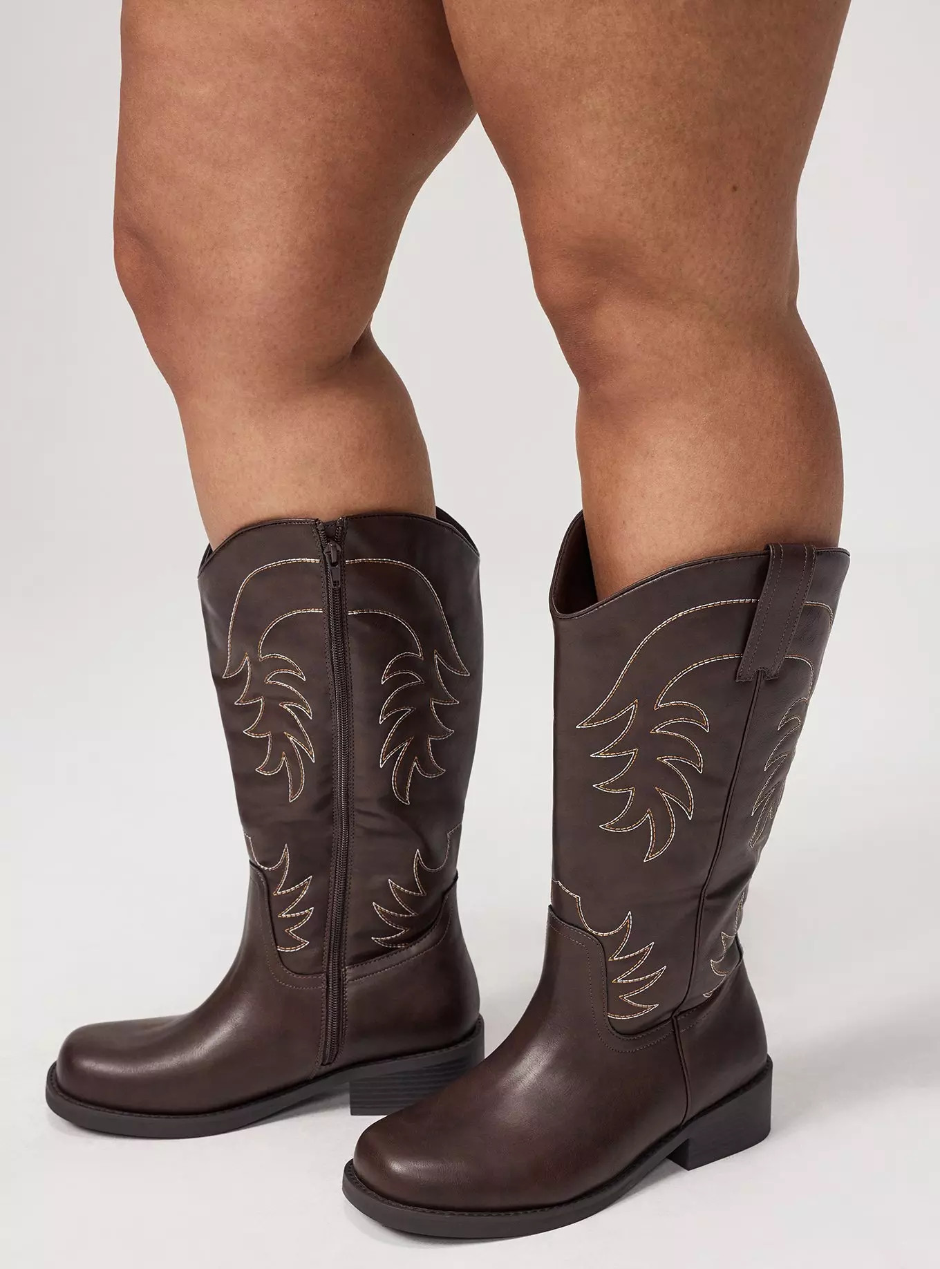 Block Heel Knee Western Boot (WW) | Torrid (US & Canada)