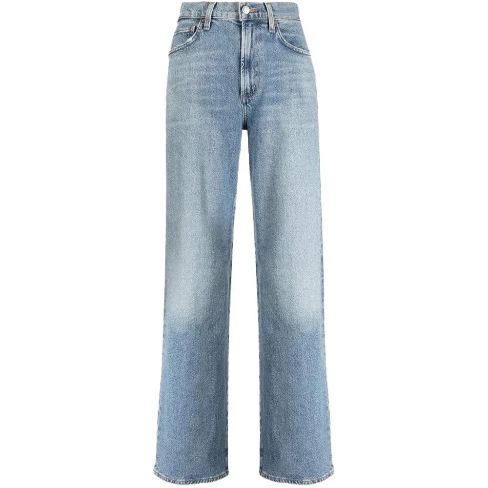 Agolde Women's Harper Mid-Rise Relaxed Straight Jeans, Flash | Shop Simon