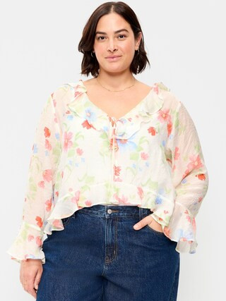 Bell-Sleeve Ruffle Top | Old Navy (US)